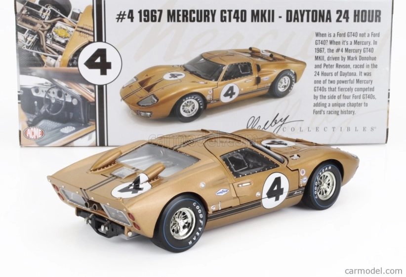 Shelby-collectibles Ford usa Mercury Gt40 Mkii 7.0l V8 Team Holman & Moody N 4 24h Daytona 1967 Mark Donohue - Peter Revson 1:18 Copper Met