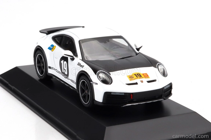 Spark-model Porsche 911 992 N 19 Rally Dakar (livrej 1971) Kupé 2023 1:43 Biela čierna