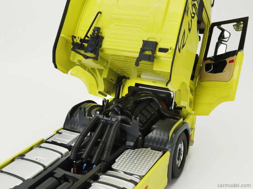 Nzg Scania S730 V8 Tractor Truck 2-assi With Vabis Logo 2017 1:18 Žlutá