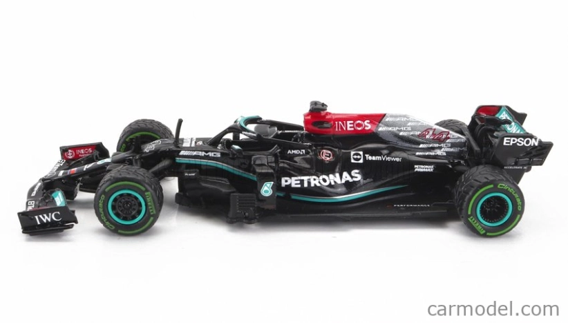 Tarmac Mercedes gp F1 W12 Mercedes M12 Eq Power+ Team Amg Petronas Motorsport Formula One N 44 Winner Sotchi Russian Gp 2021 Lewis Hamilton - 100th Victory F1 1:64 Černá Zelená
