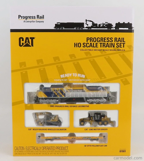 Dm-models Caterpillar Ho - Progress Rail Train Set - Sd70ace Locomotive ...