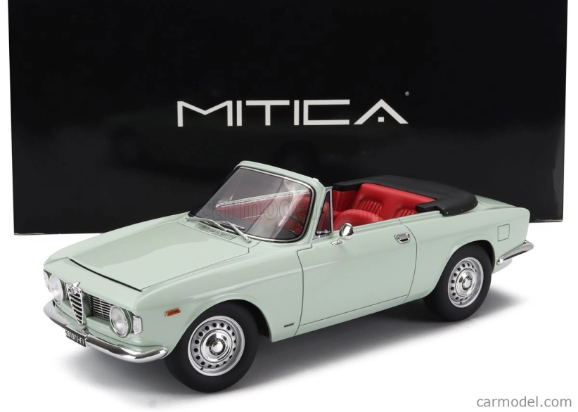 Mitica Alfa romeo Giulia 1600 Gtc Cabriolet Otvorený 1964 - Interiér Červená 1:18 Azzurro Spazio - Svetlomodrá