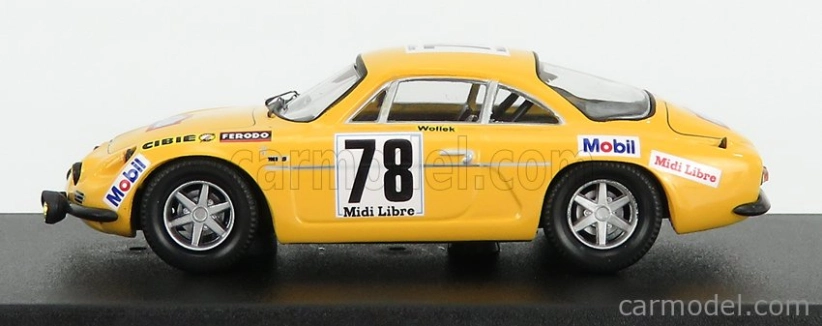 Trofeu Renault A110 Alpine N 78 Rally Criterium Des Cevennes 1969 B.wollek - M.grandrive 1:43 Žlutá