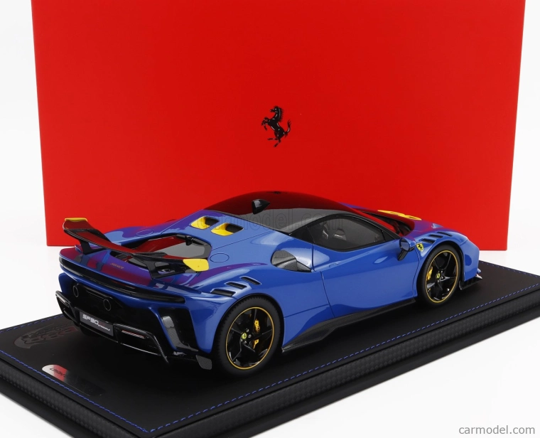 Bbr-models Ferrari Sf90 Xx Stradale 2024 - Con Vetrina - S vitrínou 1:18 Azzurro Dino - Svetlo modrá čierna žltá