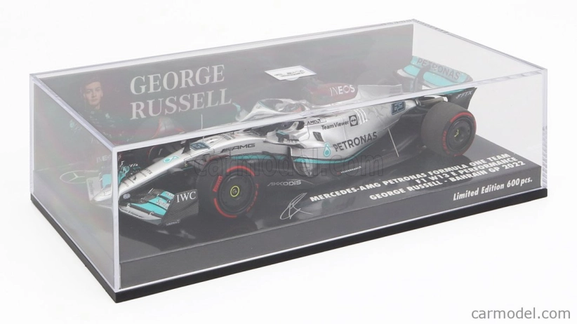 Minichamps Mercedes gp F1 W13e Team Mercedes-amg Petronas F1 N 63 4. Bahrain Gp 2022 George Russel 1:43 Strieborná zelená