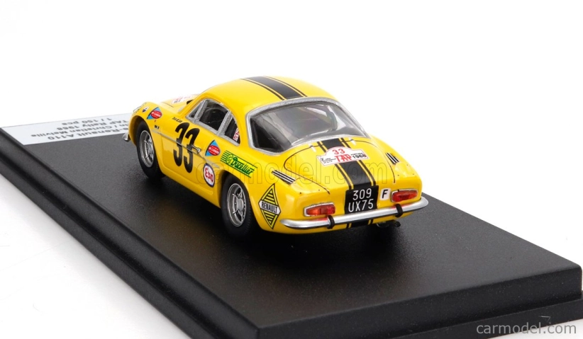 Trofeu Renault A110 Alpine (night Version) N 3 Rally Tap 1968 Dan Blain - Christian Melville 1:43 Žlutá Černá