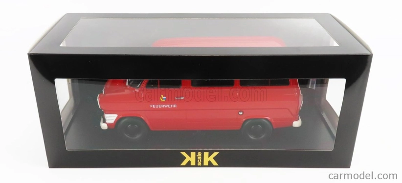 Kk-scale Ford england Transit Minibus Fire Brigade 1965 1:18 Red