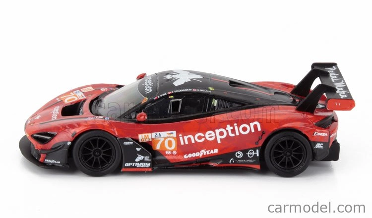Spark-model Mclaren 720s Gt3 Evo M840t 4.0l V8 Turbo Team Inception Racing N 70 24h Le Mans 2024 Brendan Iribe - Ollie Millroy - Frederik Schandorff 1:64 Červená Černá