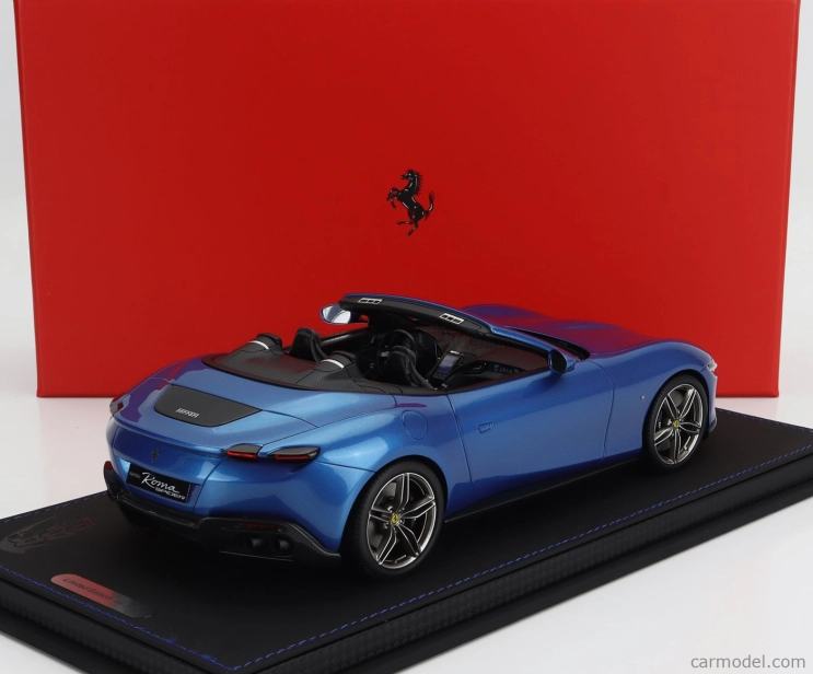 Bbr-models Ferrari Roma Spider Open 2020 - Con Vetrina - With Showcase 1:18 Blu Corsa - Modrá Met