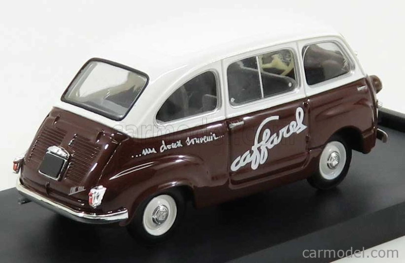 Brumm Fiat 600 Multipla Veicolo Commerciale Caffarel 1956 1:43 Bílá Hnědá