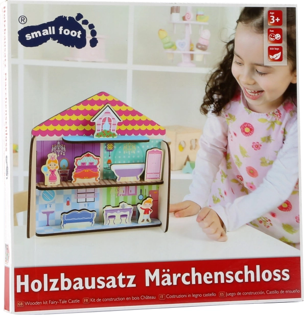 Drevená skladačka Fairy House s malou nohou