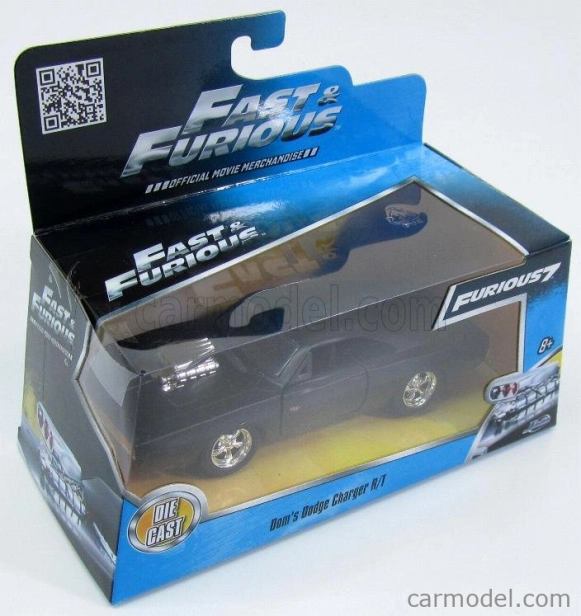 Jada Dodge Dom's Dodge Charger R/t 1970 - Fast & Furious 7 1:32 Matt Black