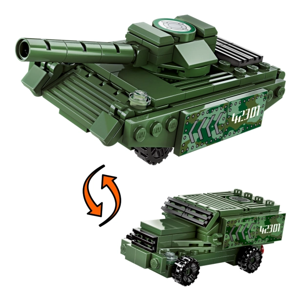 Qman War-Spirit Wheeled Tank 42301 8v1 set