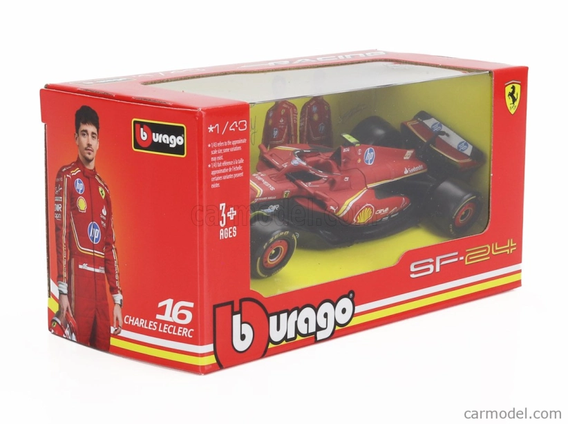 Bburago Ferrari F1  Sf-24 Team Scuderia Ferrari N 55 5th Emilia Romagna Imola Gp 2024 Carlos Sainz 1:43 Červená Černá