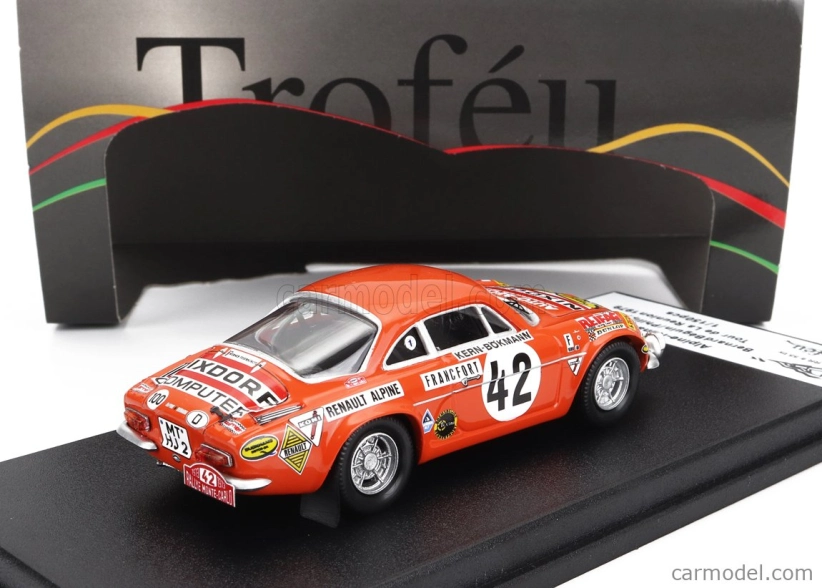 Trofeu Renault A110 Alpine (nočná verzia) N 42 Rally Tour De La Reunion 1979 Bernard Beguin - Philippe Ozoux 1:43 Orange