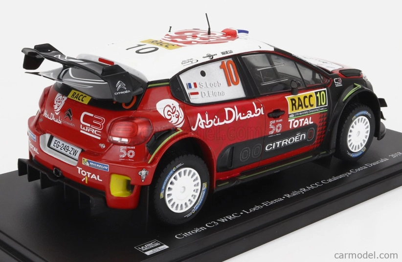 Edicola Citroen C3 Wrc Abu Dhabi N 10 Winner Rally Catalunya Costa Daurada 2018 S.loeb - D.elena 1:24 Čierna červená biela