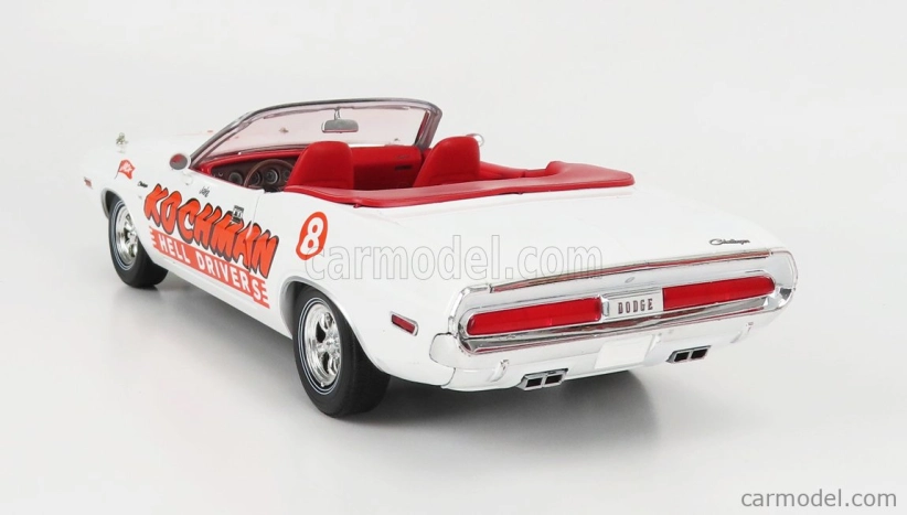 Greenlight Dodge Challenger Convertibile Kochman Hell Drivers 1970 1:18 Biela červená