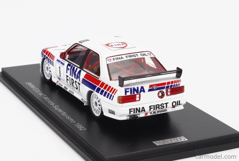 Spark-model BMW radu 3 (e30) M3 Team Bmw Fina N 1 Superturismo Monza 1992 Roberto Ravaglia 1:43 Biela