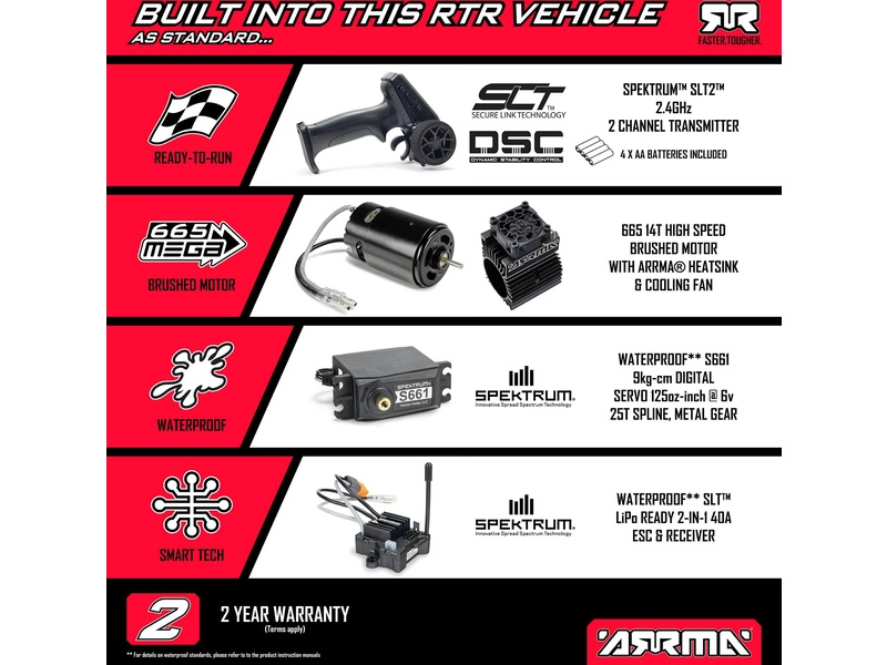 RC auto Arrma Typhon Mega 665 1:8 4WD RTR, červená
