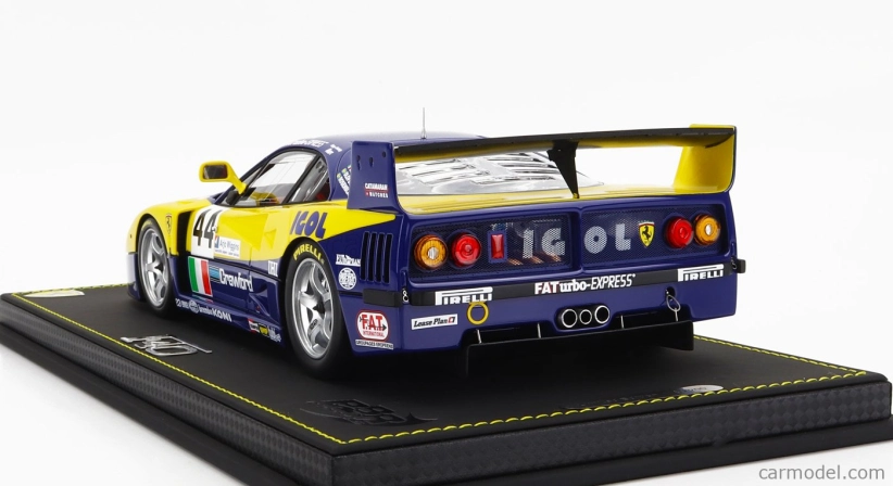 Bbr-models Ferrari F40 Gte 3.5l Turbo V8 Team Ennea Srl Igol N 44 24h Le Mans 1996 L.della Noce - A.olofsson - C.rosenblad 1:18 Žlto-modrá