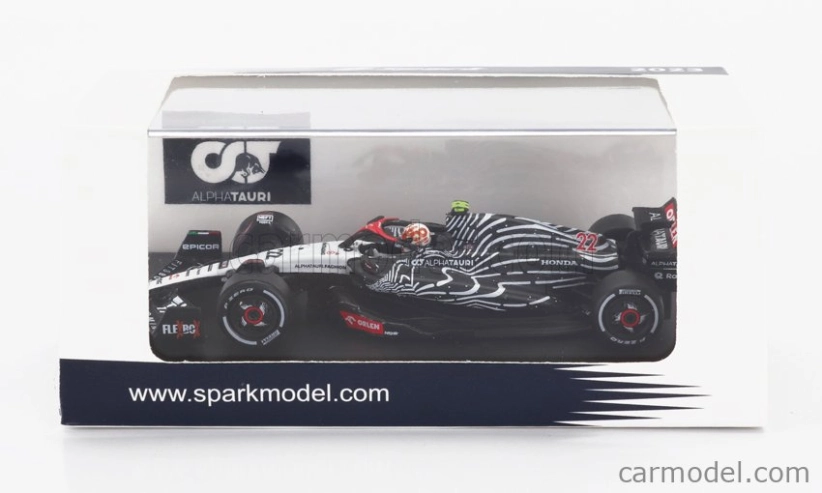 Spark-model Alpha tauri F1  At04 Team Alpha Tauri N 22 Las Vegas Usa Gp 2023 Yuki Tsunoda 1:64 Bílá Černá