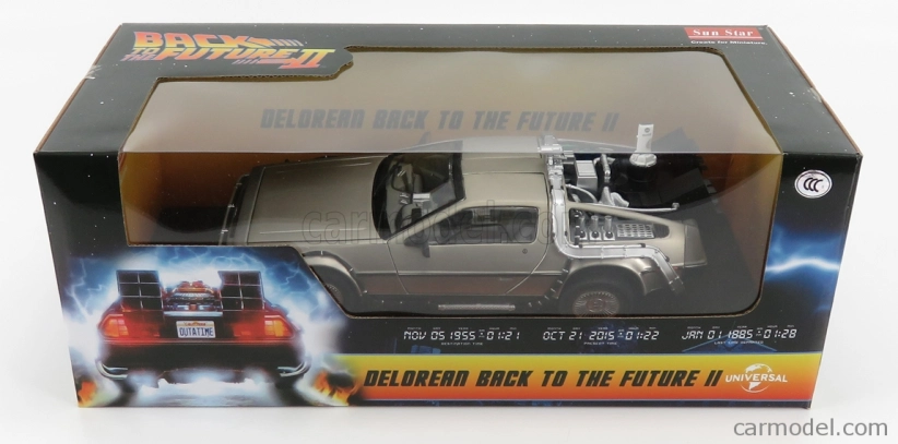 Sun-star De lorean Time Machine - Back To The Future 2 - Ritorno Al Futuro 2 1:18 Silver