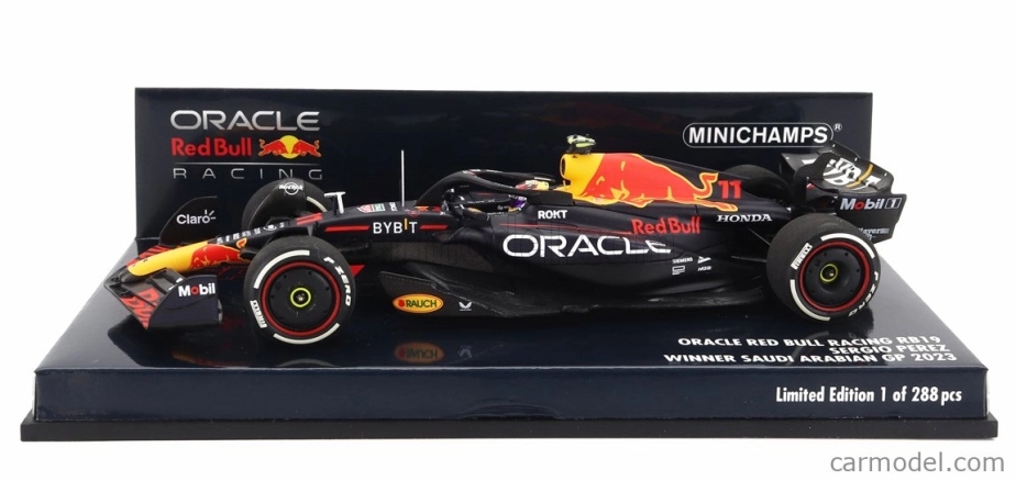 Minichamps Red bull F1 Rb19 Team Oracle Red Bull Racing N 11 Víťaz GP Saudskej Arábie 2023 Sergio Perez 1:43 Matt Blue