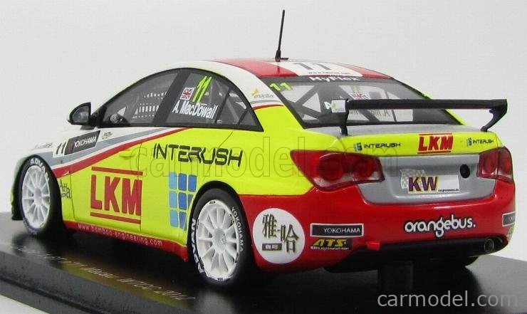 Spark-model Chevrolet Cruze 1.6t N 11 Macau Wtcc 2012 A.macdowall 1:43 Biela žltá červená