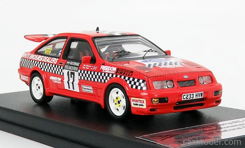 Trofeu Ford england Sierra Cosworth Rs N 17 Rally National Breakdown 1987 R.stoneman - P.davis 1:43 Red Black