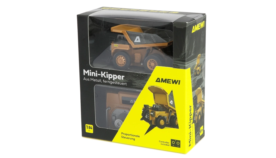 Mini kovový sklápěcí RC dumper, proporcionální, 8 kanálů, 1:64 RTR