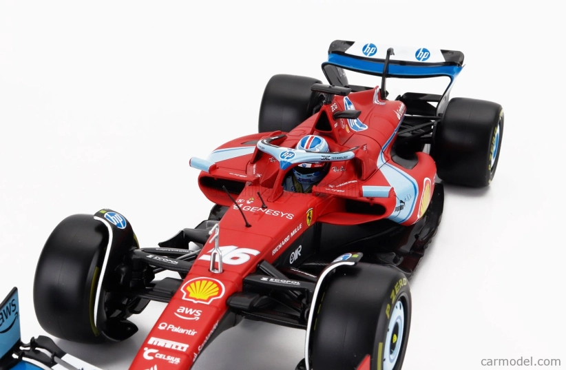 Bburago Ferrari F1 Sf-24 Team Scuderia Ferrari N 16 3rd Miami Gp 2024 Charles Leclerc 1:18 Červená Černá Světle Modrá