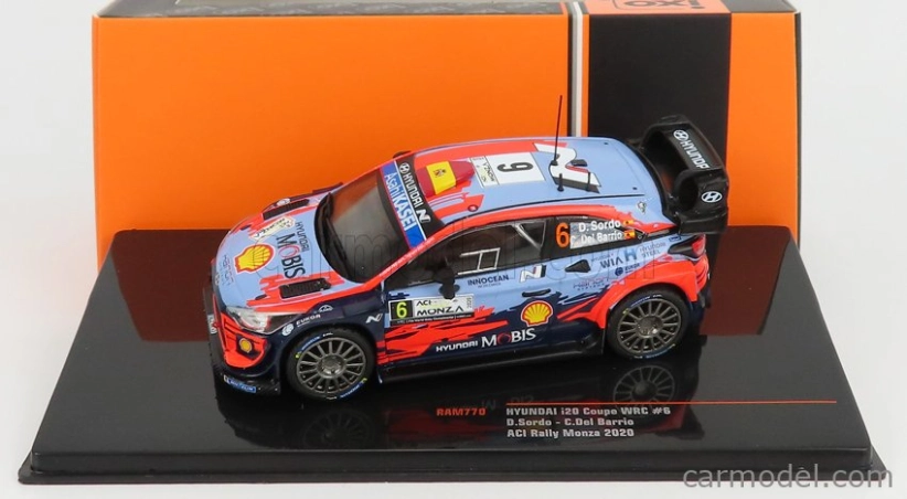 Ixo-models Hyundai I20 Wrc Coupe Team Shell Mobis N 6 Rally Monza 2020 D.sordo - C.del Barrio 1:43 Svetlo modrá červená čierna
