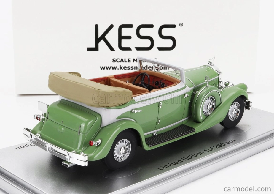Kess-model Pierce arrow 124 Convertible Berline Sedan Le Baron Open 1933 1:43 Světle Zelená