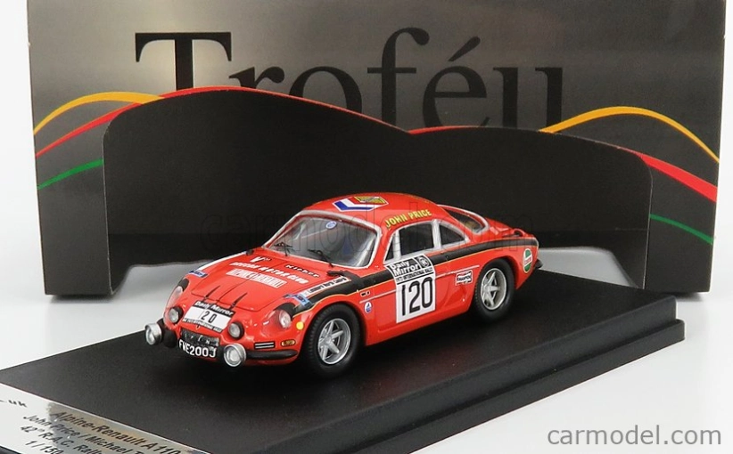 Trofeu Renault A110 Alpine N 120 Rally Rac Lombard 1972 J.price - M.turner 1:43 Oranžová Černá
