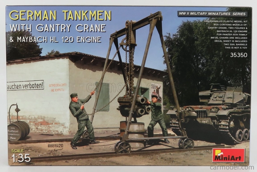 Miniart Figures Soldati - Soldiers Military German Tankmen With Gantry Crane 1944 1:35 /