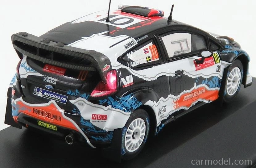 Minipartes Ford england Fiesta Rs Wrc N 10 Rally Portugal 2012 M.ostberg - J.andersson 1:43 Matná čierna biela svetlo modrá oranžová