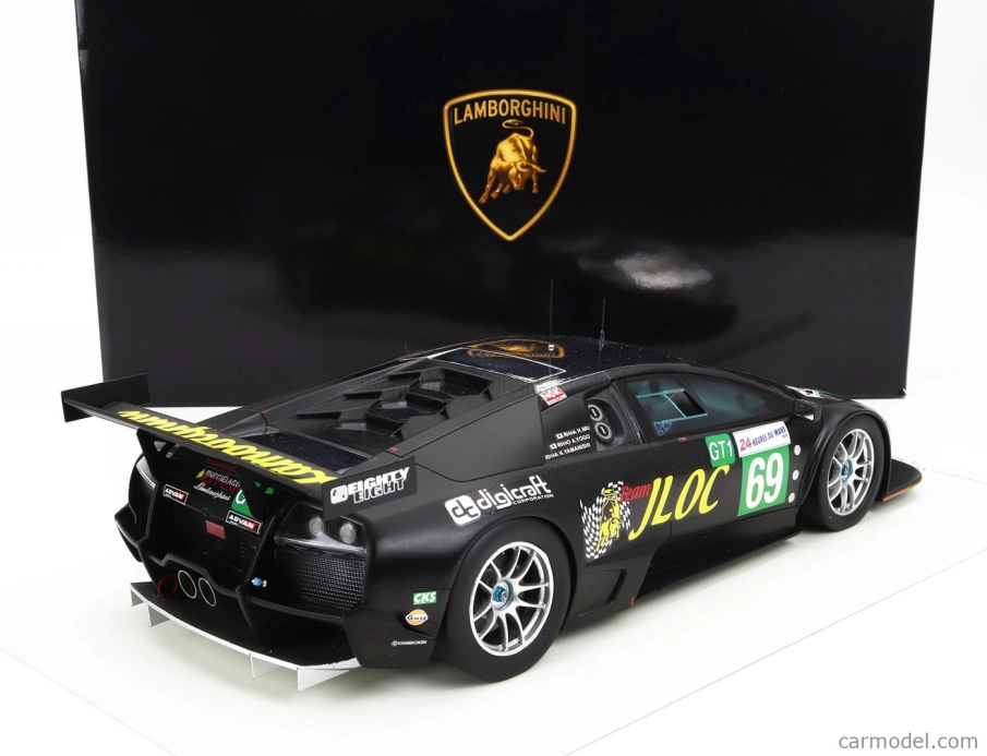 Spark-model Lamborghini Murcielago Lp670 R-sv 6.5l V12 Team Jloc N 69 24h Le Mans 2010 A.yogo - H.iiri - K.yamanishi 1:18 Black White