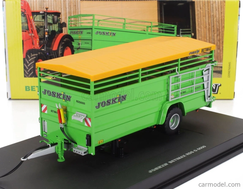 Universal hobbies Joskin Betimax Rds6000 Trailer Livestock Transporter - Carrello Trasporto Animali 1:32 Silver Yellow
