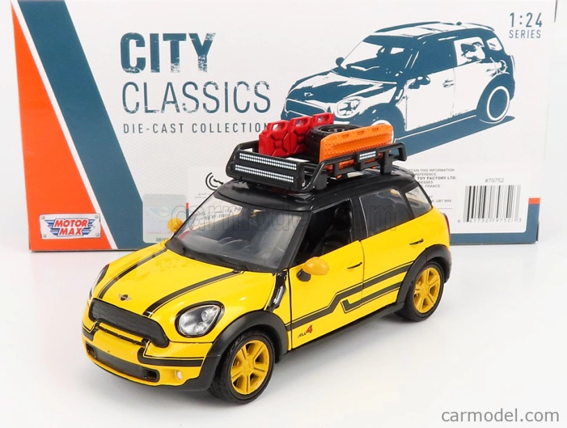 Motor-max Mini Cooper S Countryman With Roof Rack 2011 1:24 Žlutá Černá