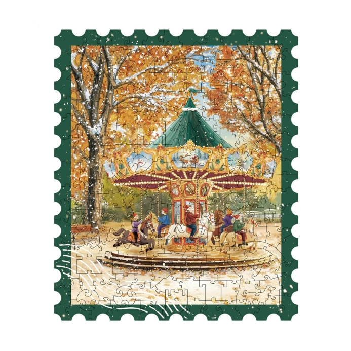RoboTime Drevené puzzle Jesenný kolotoč