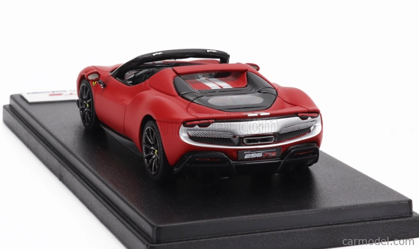 Looksmart Ferrari 296 Gts Spider Assetto Fiorano Open Roof 2022 1:43 Rosso F-1-75 - Matná Červená Stříbrná