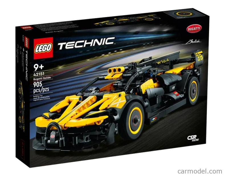 Lego Bugatti Lego Technic - Bolide W16 8.0 Four-turbo 1850hp 500km/h 2020 - 905 Pezzi - 905 dielikov Žltá čierna