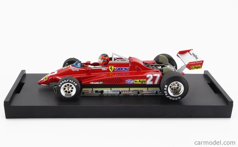 Brumm Ferrari F1 126c2 N 27 Brazilian Gp 1982 Gilles Villeneuve - With Driver Figure 1:43 Red