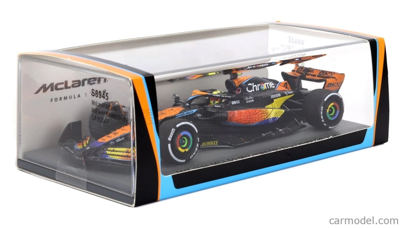 Spark-model Mclaren F1 Mcl60 Team Mclaren N 4 5th Abu Dhabi Gp 2023 Lando Norris 1:43 Orange Blue Black