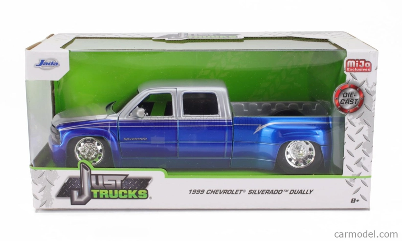 Jada Chevrolet Silverado Pick-up Dually 2007 1:24 Modrá strieborná