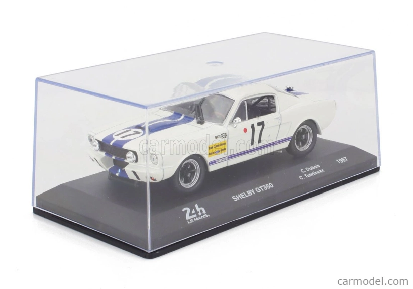 Edicola Ford usa Mustang Shelby 350gt 4.7l V8 Coupe Team C.dubois N 17 24h Le Mans 1967 Claude Dubois - Chris Tuerlinckx 1:43 Bílá Modrá