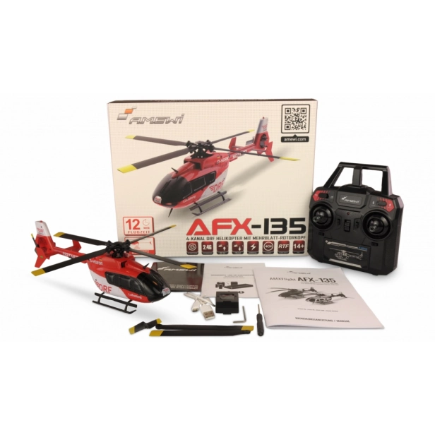 RC vrtuľník AFX-135 DRF Luftrettung 6G stabilizácia RTF