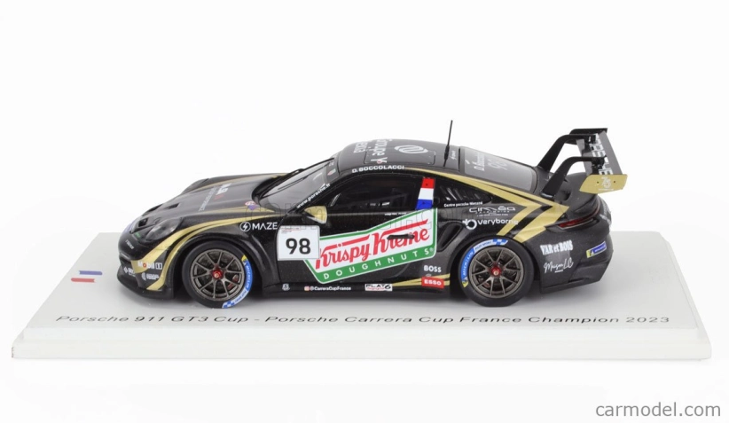 Spark-model Porsche 911 992 Gt3 Cup N 98 France Champion Porsche Carrera Cup 2023 Dorian Boccolacci 1:43 Black