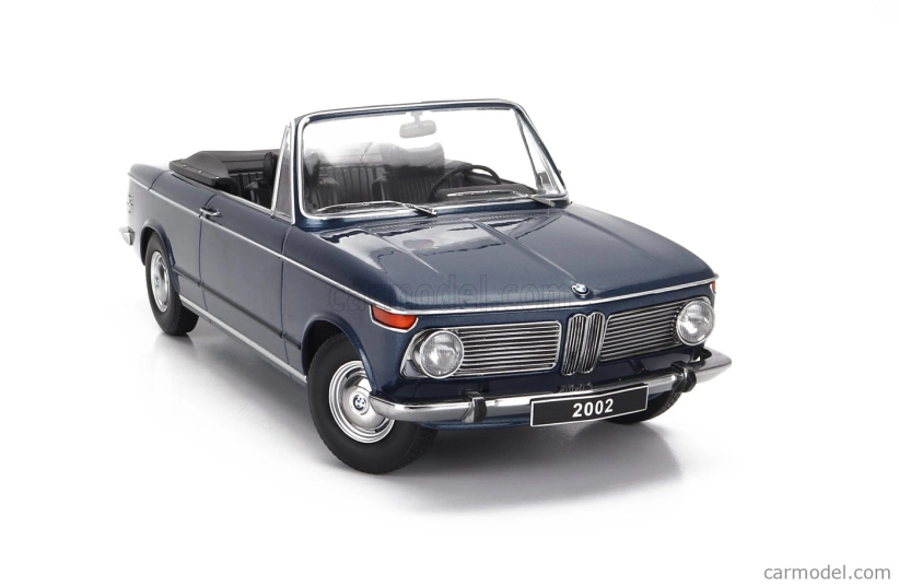 BMW 2002 Cabriolet 1968 v mierke kk - s odnímateľnou mäkkou strechou 1:18 Blue Met