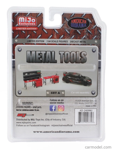 Americká dioráma Sada príslušenstva Officina Garage Tool 1:64 sivá červená